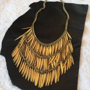 Goldtone statement  bib necklace